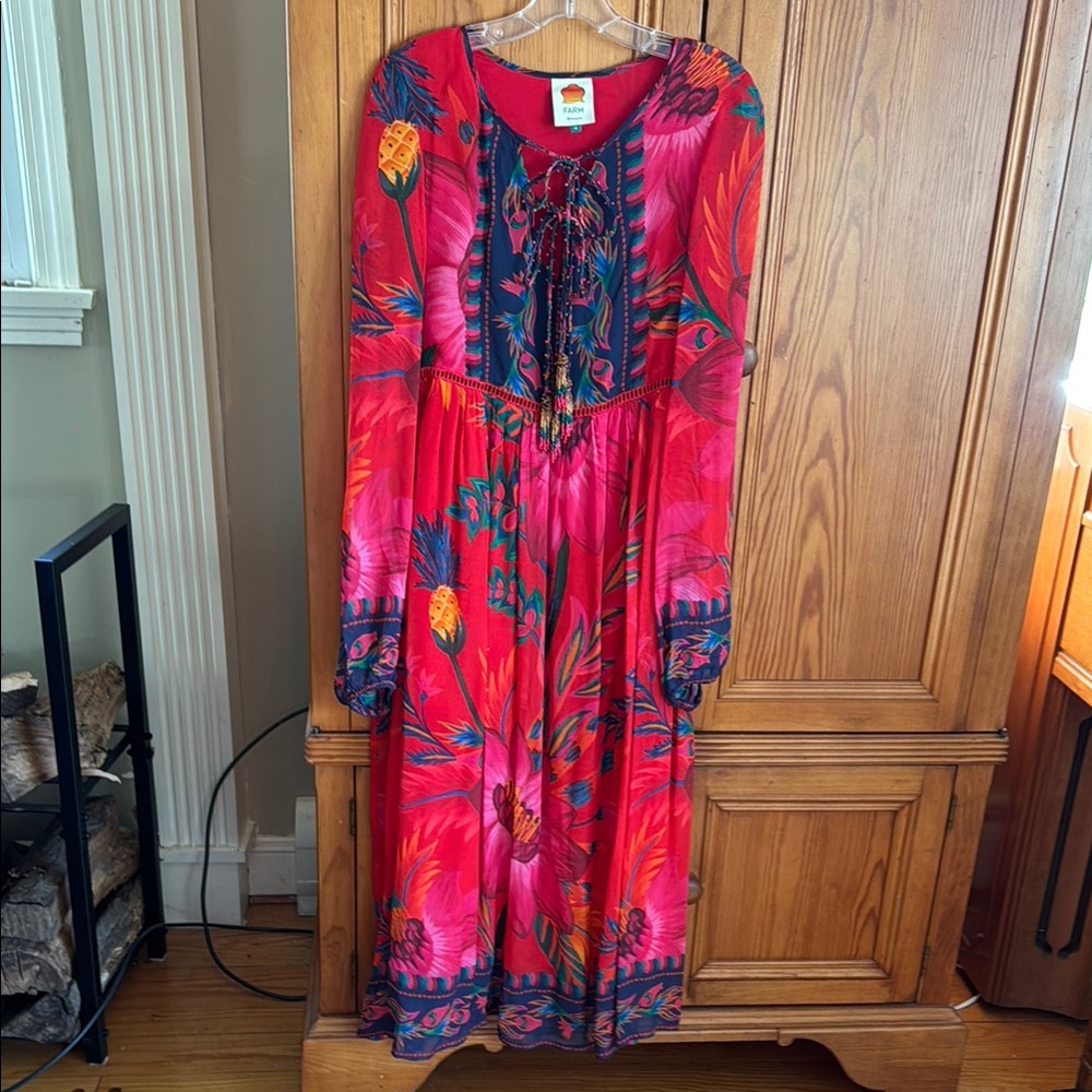 Farm Rio Floral Red Dress